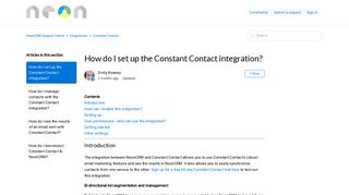 How do I set up the Constant Contact integration? – NeonCRM ...