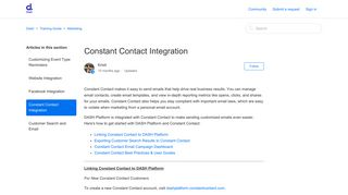 Constant Contact Integration – Dash