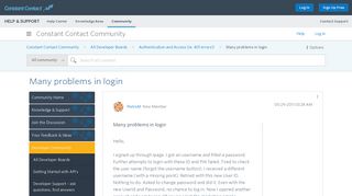 Many problems in login - Constant Contact Community