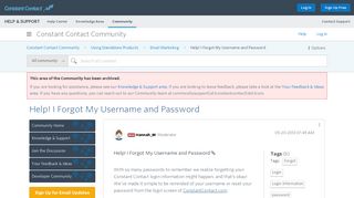 Help! I Forgot My Username and Password - Constant Contact Community