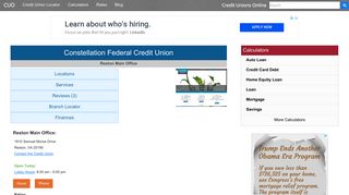Constellation Federal Credit Union - Reston, VA - Credit Unions Online
