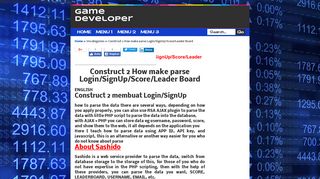 Constrcut 2 How make parse Login/SignUp/Score/Leader Board ...