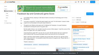 Facebook Api and Construct2 game Score - Stack Overflow