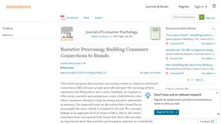 Narrative Processing: Building Consumer Connections to Brands ...