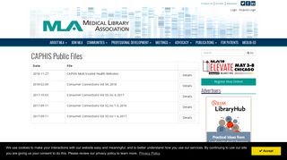 MLA : CAPHIS: Consumer Connections - Medical Library Association