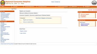 Login Panel - National Consumer Helpline