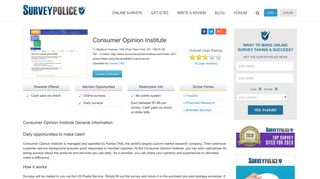 Consumer Opinion Institute Ranking and Reviews - SurveyPolice