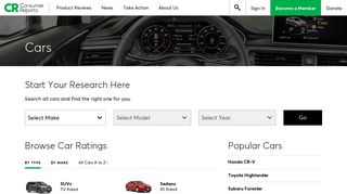 New and Used Car Reviews and Ratings - Consumer Reports