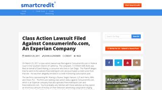 Class Action Lawsuit Filed Against Consumerinfo.com, an Experian ...