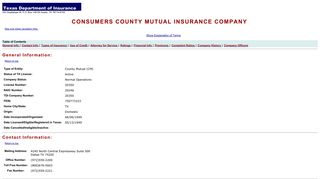 consumers county mutual insurance company - Display company ...