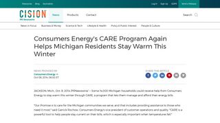 Consumers Energy's CARE Program Again Helps Michigan Residents ...
