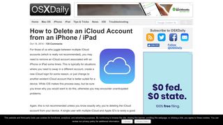 How to Delete an iCloud Account from an iPhone / iPad - OSXDaily