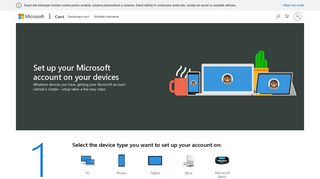 Cont Microsoft | Set up your Microsoft account on your devices
