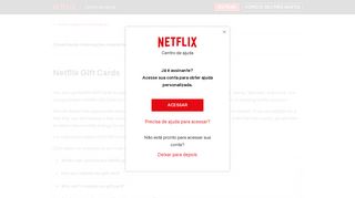 Cartões pré-pagos Netflix - Netflix Help Center