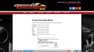 Contact Advantage Motors Dealership Newport News VA 23605