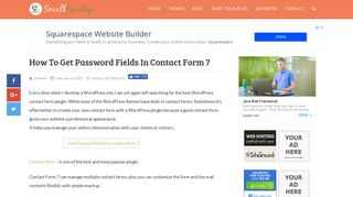 How To Get Password Fields In Contact Form 7 - SmallEnvelop