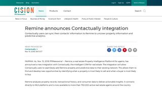 Remine announces Contactually integration - PR Newswire