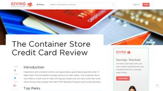 The Container Store Credit Card Review – Giving Assistant