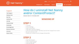 How do I uninstall Net Nanny and/or ContentProtect? | Net Nanny