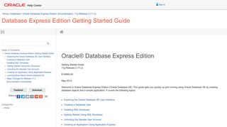 Database Express Edition Getting Started Guide - Contents