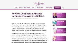 Review: Continental Finance Cerulean Discover Credit Card - Beverly ...