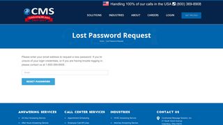 Lost Password Request - Continental Message Solution (CMS)