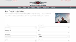 New Engine Registration - Continental Motors