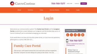 Login - Care to Continue | Care to Continue