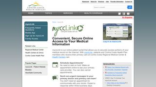 myccLink - Contra Costa Health Services