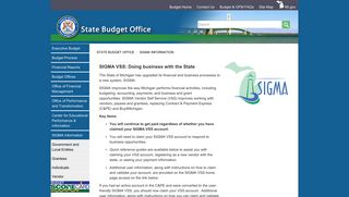 State Budget Office - SIGMA Information