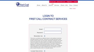Client login - First Call Contract Services