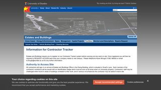 Contractor Tracker - Estates and Buildings - The University of Dundee