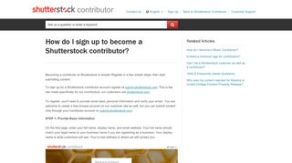 How do I sign up to become a Shutterstock contributor? - Shutterstock ...