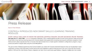 Control4 Introduces New Smart Skills e-Learning Training Modules