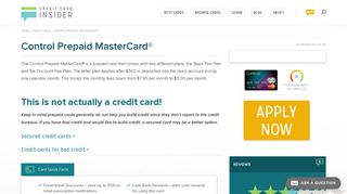 Control Prepaid MasterCard® - Credit Card Insider