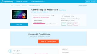 Control Prepaid Mastercard Reviews - Prepaid Cards - SuperMoney