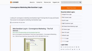 Convergence Marketing Merchandiser Login