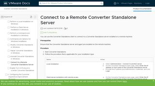 Connect to a Remote Converter Standalone Server - VMware Docs