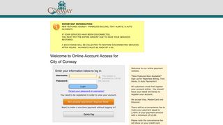 Online Account Access for City of Conway