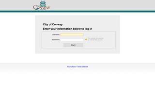 City of Conway Login Page