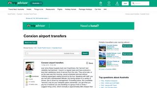 Conxion airport transfers - Australia Forum - TripAdvisor