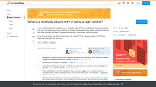 What is a relatively secure way of using a login cookie? - Stack ...