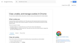 Clear, enable, and manage cookies in Chrome - Computer - Google ...