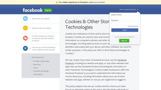 policy/cookies - Facebook