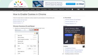 Enabling Cookies in Chrome - TimeAndDate.com