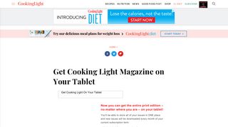 Get Cooking Light Magazine on Your Tablet - Cooking Light