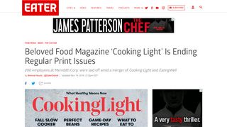 'Cooking Light' to End Regular Print Issues and Subscriptions - Eater