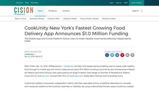 CookUnity New York's Fastest Growing Food Delivery App Announces ...