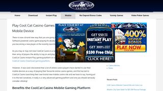 Play Cool Cat Casino Games On The Go With Any Mobile Device