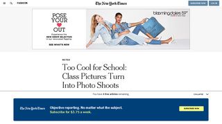 Too Cool for School: Class Pictures Turn Into Photo Shoots - The New ...